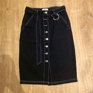 Black Denim Skirt